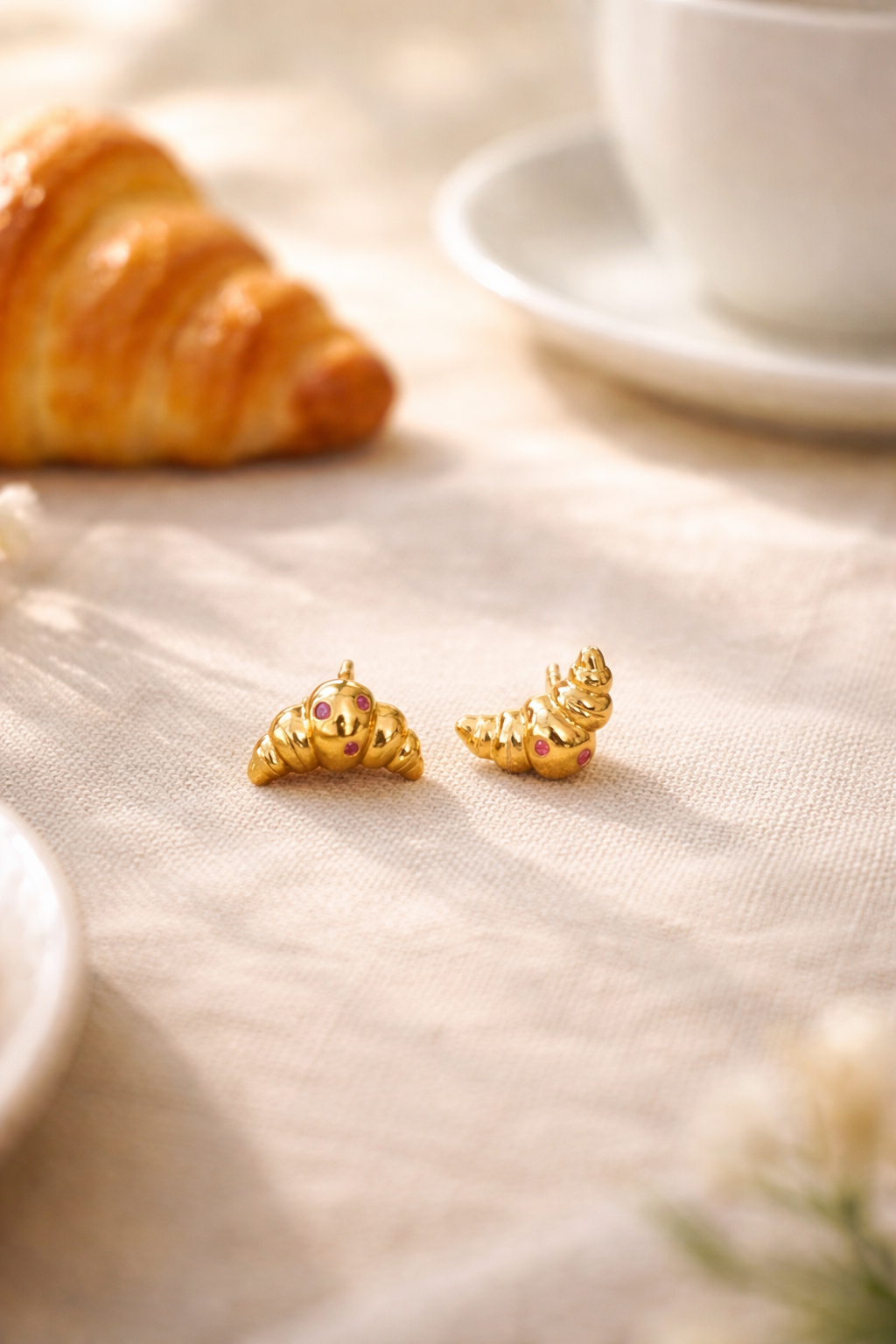 Croissant Spark Stud Earrings - Lunelle Atelier