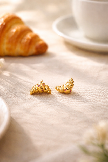 Croissant Spark Stud Earrings - Lunelle Atelier