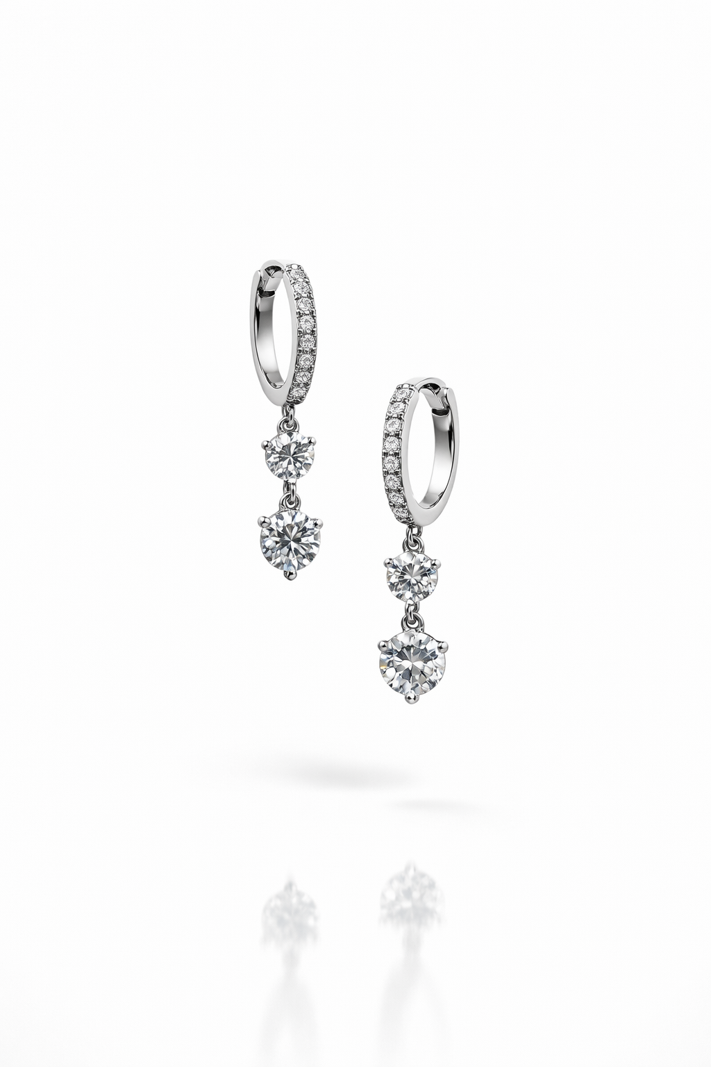 Double Drop Moissanite Hoop Earrings - Lunelle Atelier