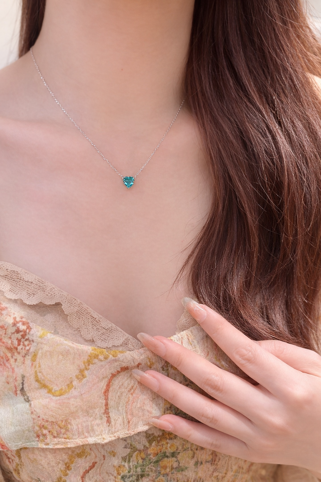 Paraiba Heart Glow Necklace - Lunelle Atelier