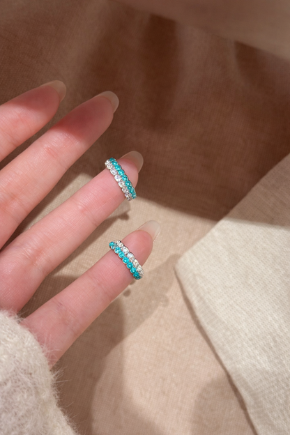 Mint Duo Hoop Earrings - Lunelle Atelier