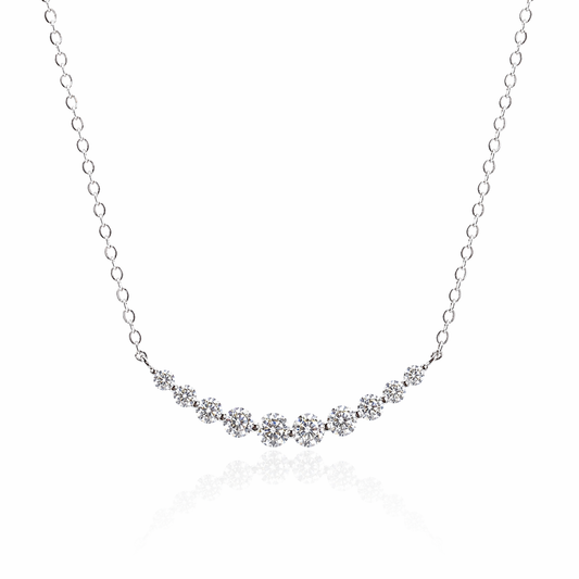 Moissanite Smile Necklace | Silver Finish - Lunelle Atelier