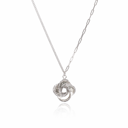 Mobius Swirl Necklace | Rhodium-Plated Sterling Silver - Lunelle Atelier