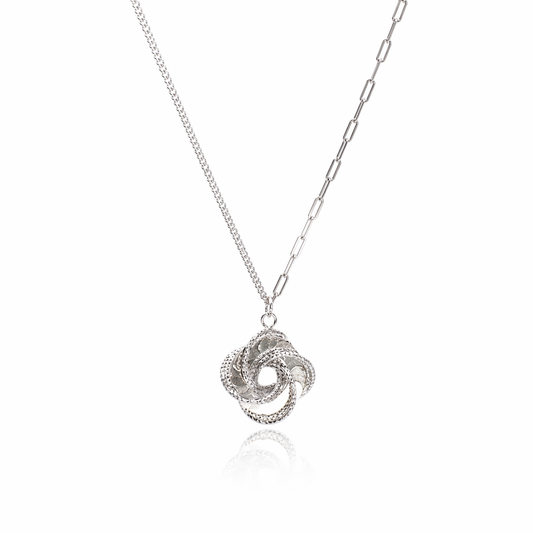 Mobius Swirl Necklace | Rhodium-Plated Sterling Silver - Lunelle Atelier