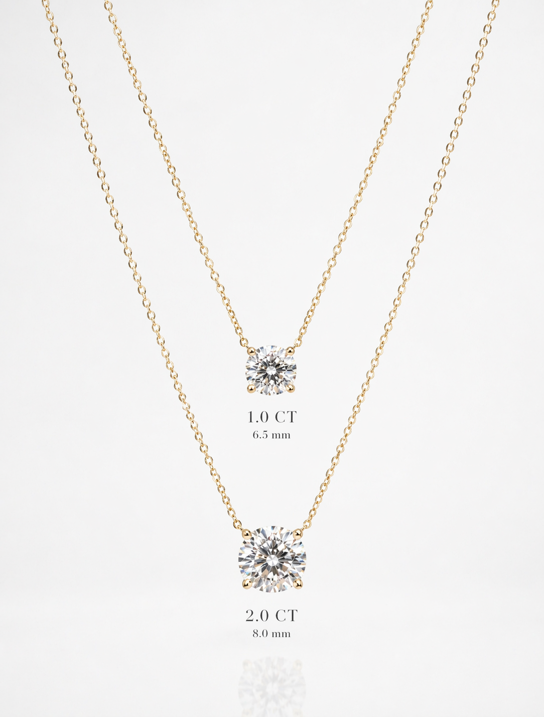 Classic Four Claw Moissanite Necklace | Champagne Gold - Lunelle Atelier