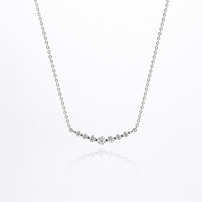 Dainty Moissanite Smile Necklace | Silver Finish - Lunelle Atelier