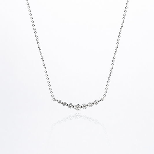 Dainty Moissanite Smile Necklace | Silver Finish - Lunelle Atelier