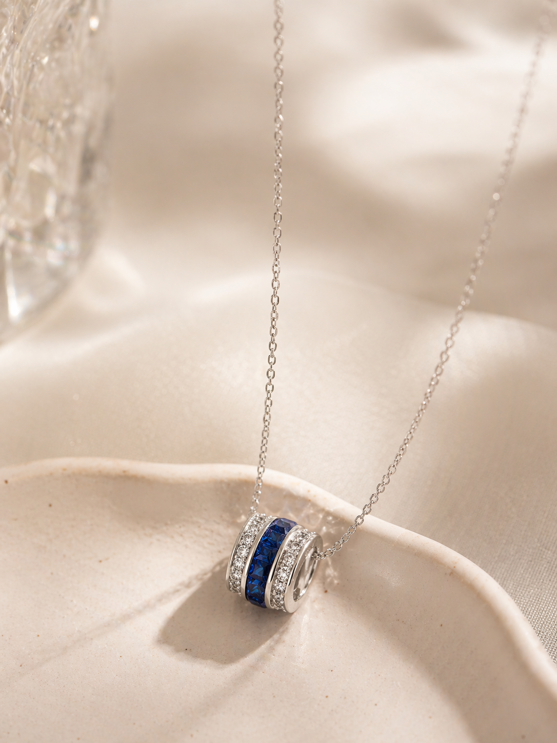 Midnight Riva Pendant Necklace | Lab-Grown Blue Sapphire - Lunelle Atelier
