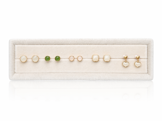 Lumi Jade Stud Collection | Sterling Silver - Lunelle Atelier