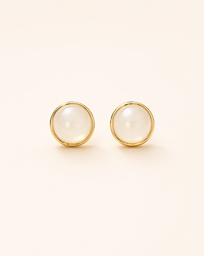 Lumi Jade Stud Collection | Sterling Silver - Lunelle Atelier