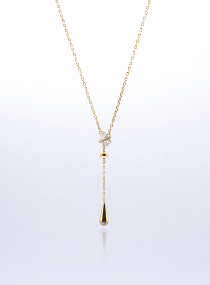 Dew Drop Y-Chain Necklace | Gold Finish - Lunelle Atelier