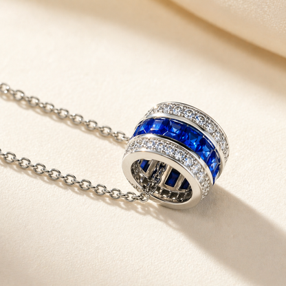 Midnight Riva Pendant Necklace | Lab-Grown Blue Sapphire - Lunelle Atelier