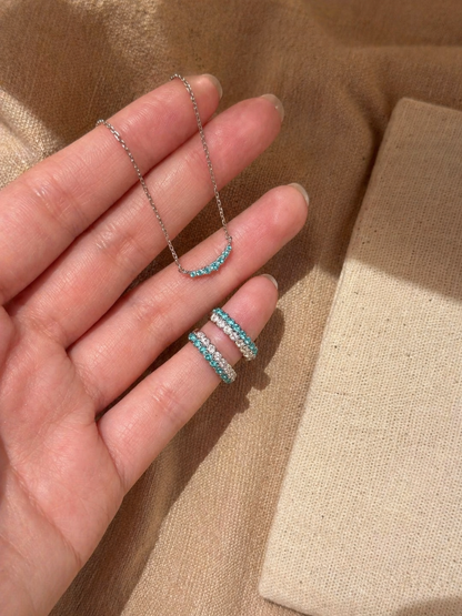 Mint Smile Necklace | Paraiba Blue Lab-Grown Gemstone - Lunelle Atelier