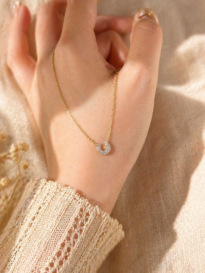 Lucky Horseshoe Moissanite Necklace - Lunelle Atelier