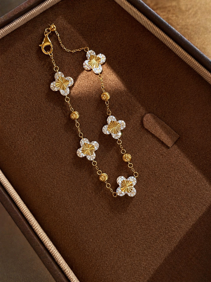 Clover Spark Bracelet, Yellow Gold - Lunelle Atelier