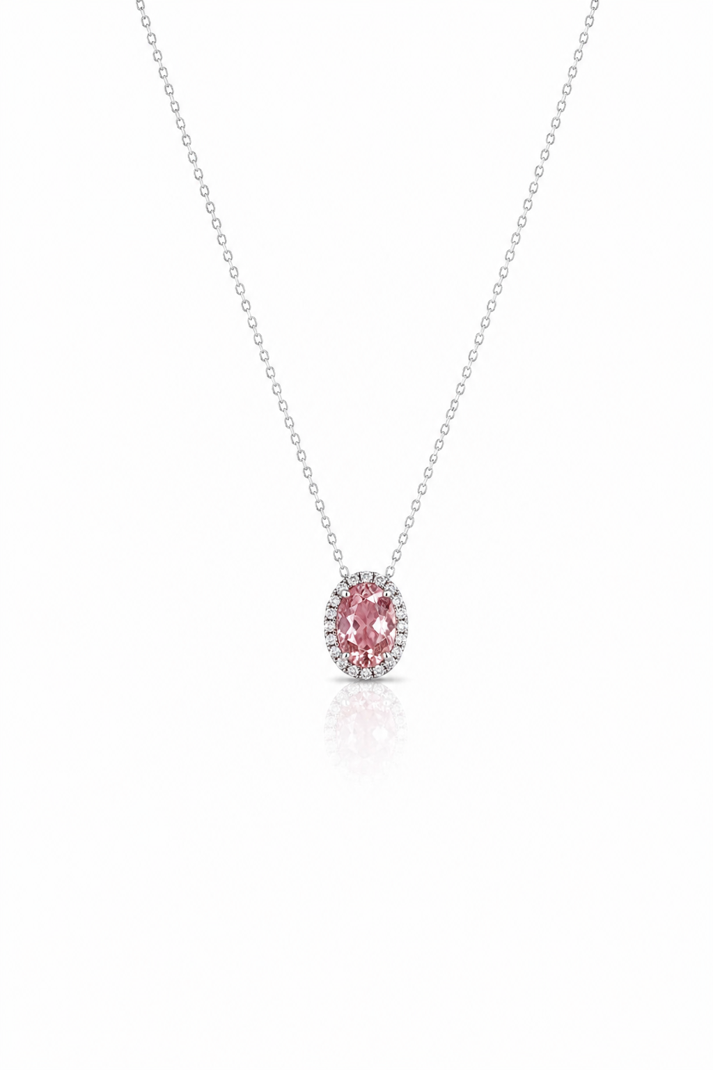 Lotus Blush Halo Necklace | Lab-Grown Pink Sapphire - Lunelle Atelier