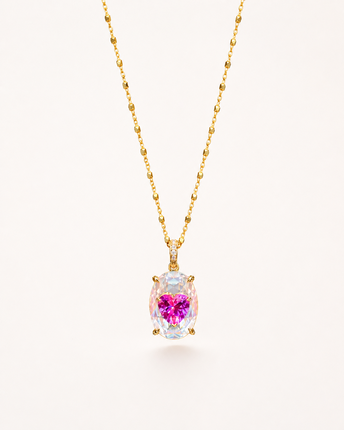 Heart of Light Pendant｜Ruby Pink Lab-Grown Gemstone - Lunelle Atelier
