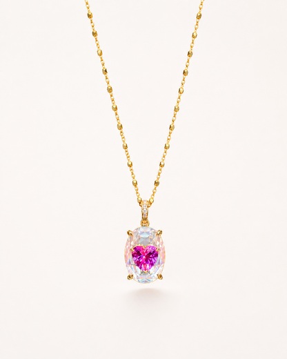 Heart of Light Pendant｜Ruby Pink Lab-Grown Gemstone - Lunelle Atelier