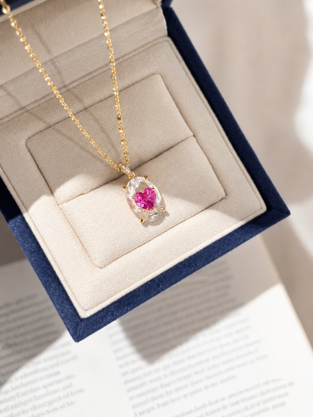 Heart of Light Pendant｜Ruby Pink Lab-Grown Gemstone - Lunelle Atelier