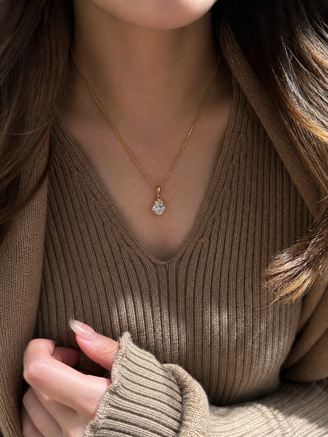 Silver Veil Pendant Necklace - Lunelle Atelier