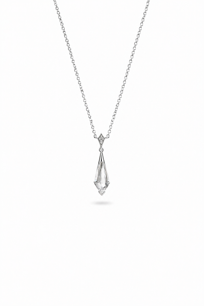 Cold Light Crystal Drop Necklace - Lunelle Atelier