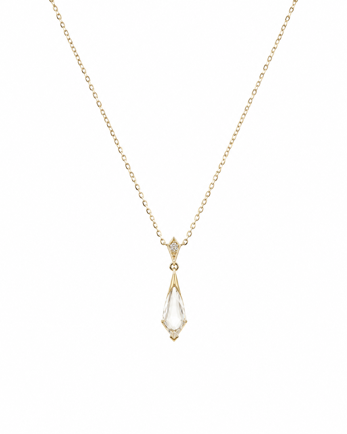 Cold Light Crystal Drop Necklace - Lunelle Atelier