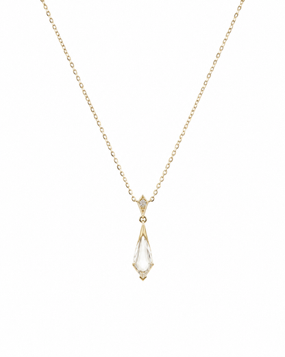 Cold Light Crystal Drop Necklace - Lunelle Atelier