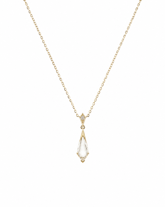 Cold Light Crystal Drop Necklace - Lunelle Atelier