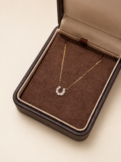 Lucky Horseshoe Moissanite Necklace - Lunelle Atelier