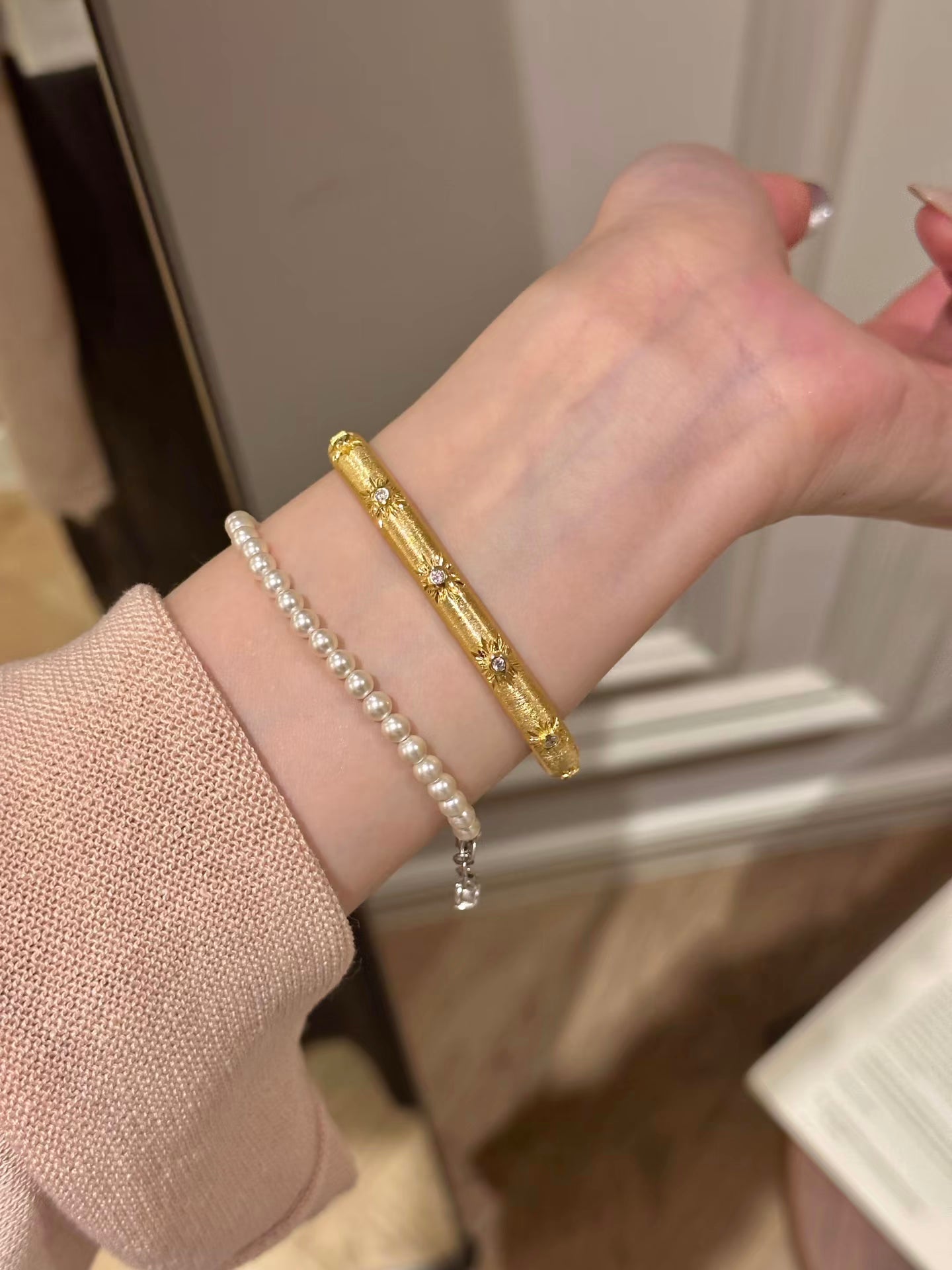 Stella Brushed Star Bangle - Lunelle Atelier