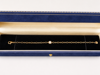 Adjustable Bezel Moissanite Chain Bracelet