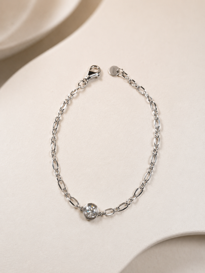 Adjustable Bezel Moissanite Chain Bracelet