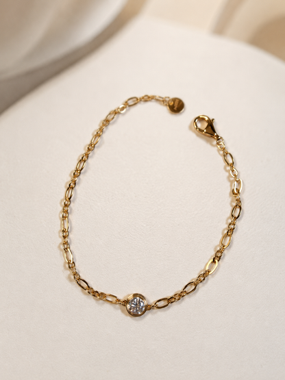 Adjustable Bezel Moissanite Chain Bracelet