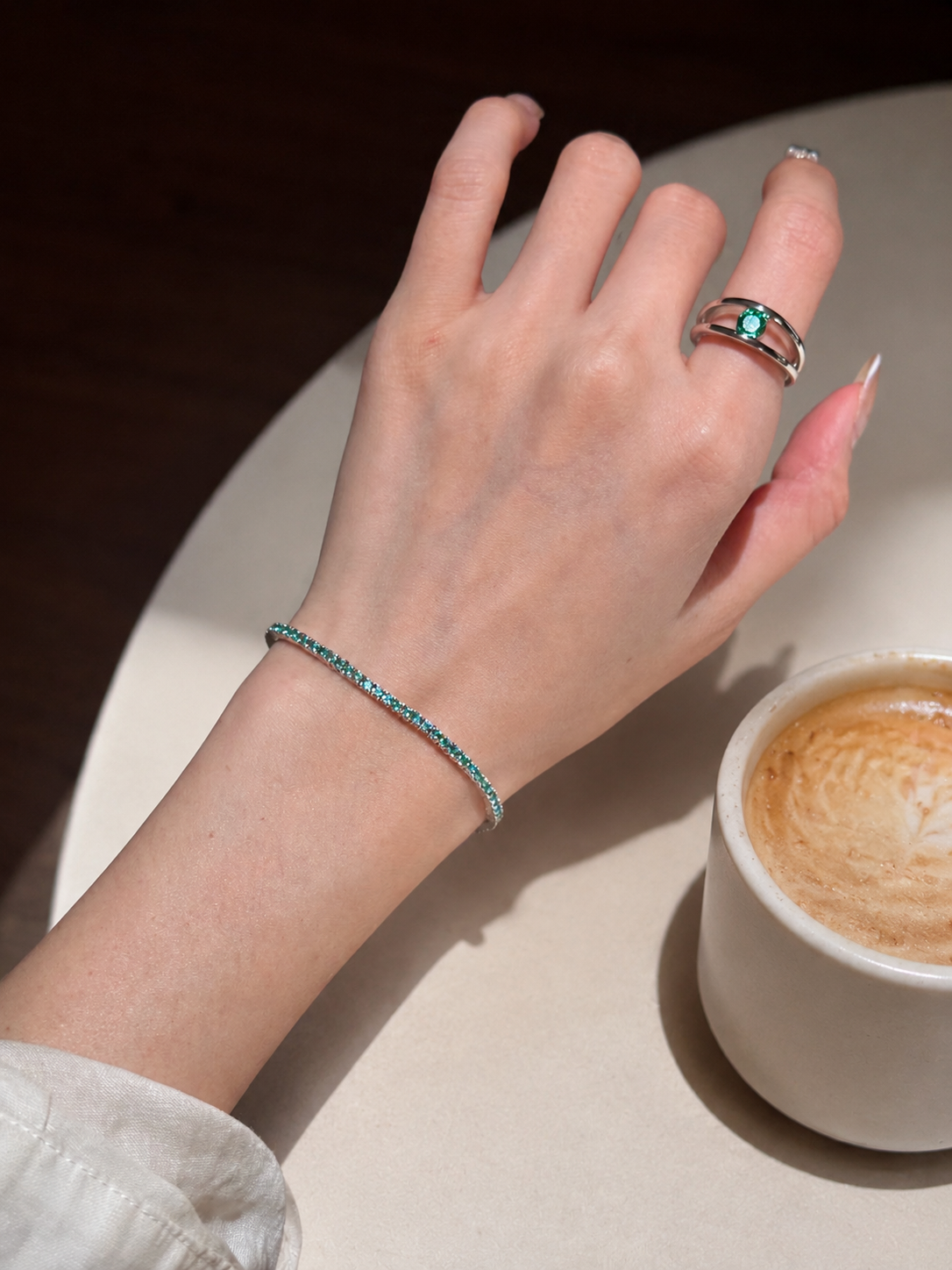 Petite Paraiba Tennis Bracelet | Paraiba Blue Lab-Grown Gemstone - Lunelle Atelier