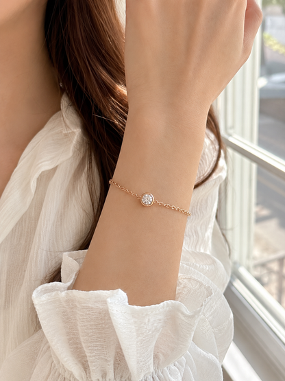 Single Bubble Moissanite Bracelet
