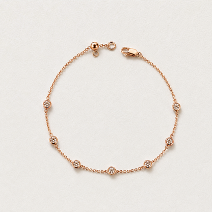 Lunelle Atelier Luna Bubble Bracelet featuring round bubble beads and delicate chain design on a white background.