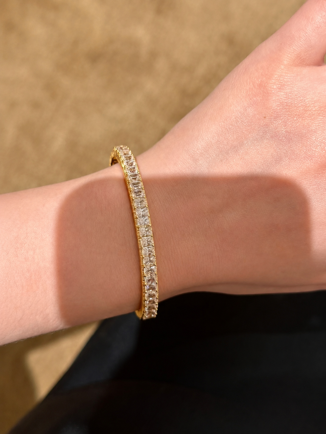 Baguette Oval Hinged Bangle