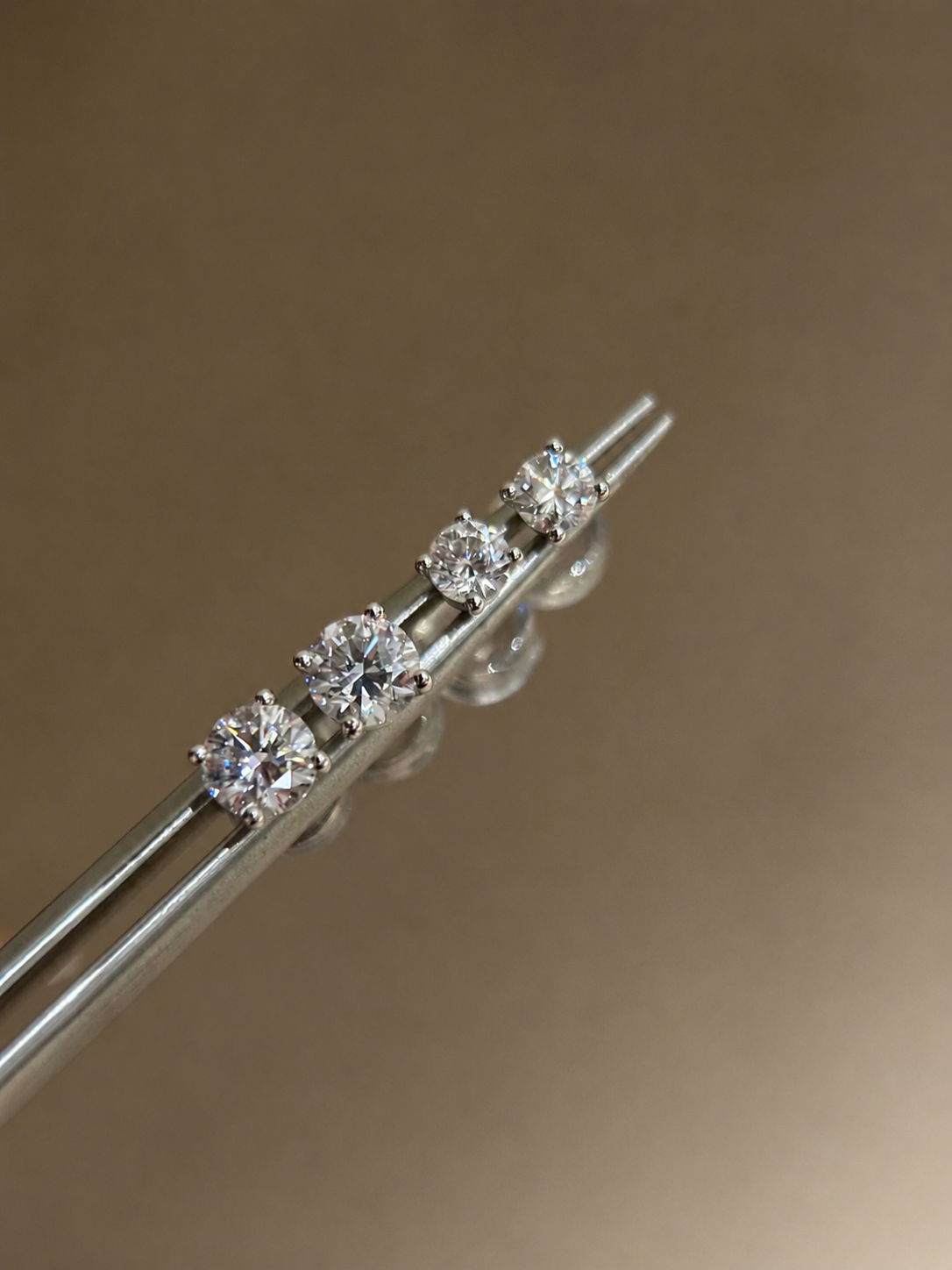 Lunelle Atelier classic solitaire lab-grown diamond stud earrings with round-cut diamonds on silver settings