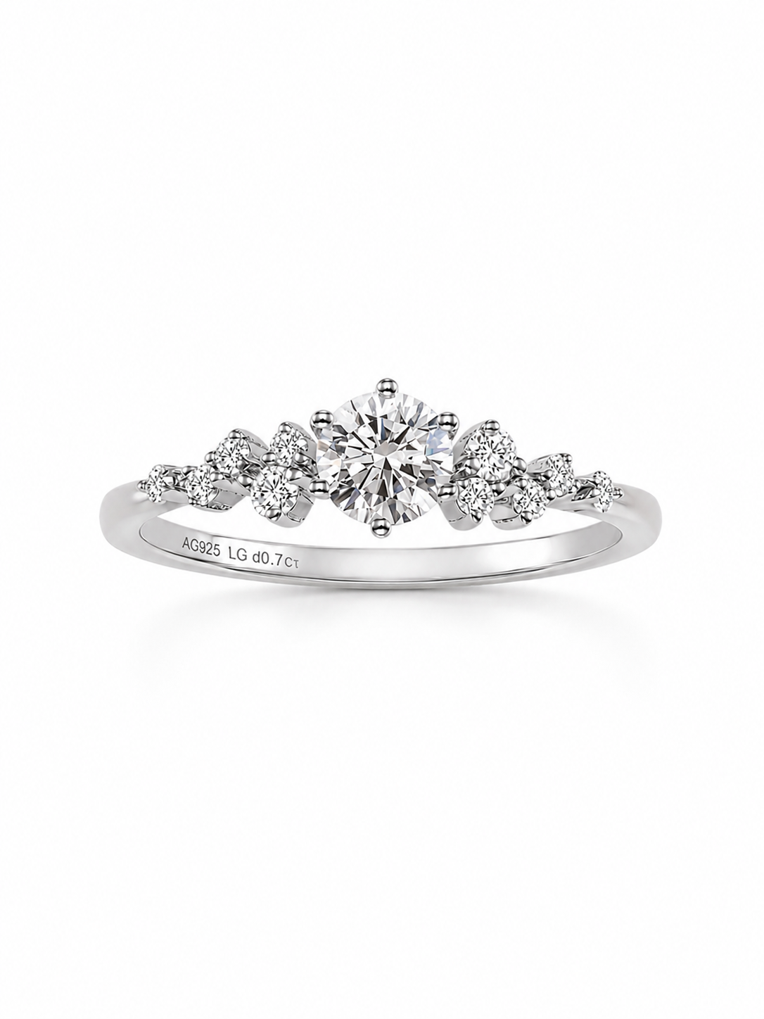 Lunelle Atelier Bloom 0.70 CTW lab-grown diamond ring with elegant design and sparkling diamonds on a sleek band.