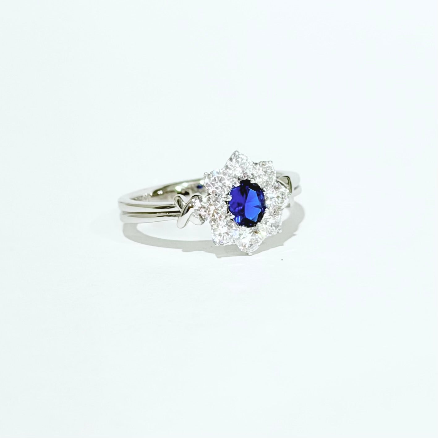 Midnight Bloom Lab-Grown Sapphire Ring - Lunelle Atelier