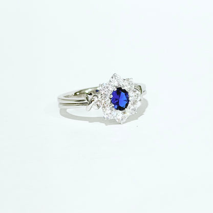 Midnight Bloom Lab-Grown Sapphire Ring - Lunelle Atelier