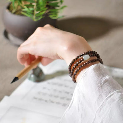 Sandalwood Jade Wrap Bracelet |Zitan x Hetian Jade - Lunelle Atelier