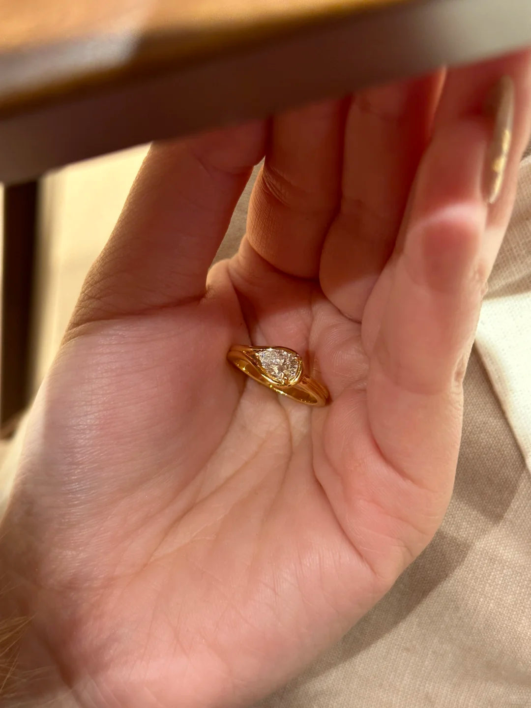 Pear-Shaped Ring, Yellow Gold - Lunelle Atelier