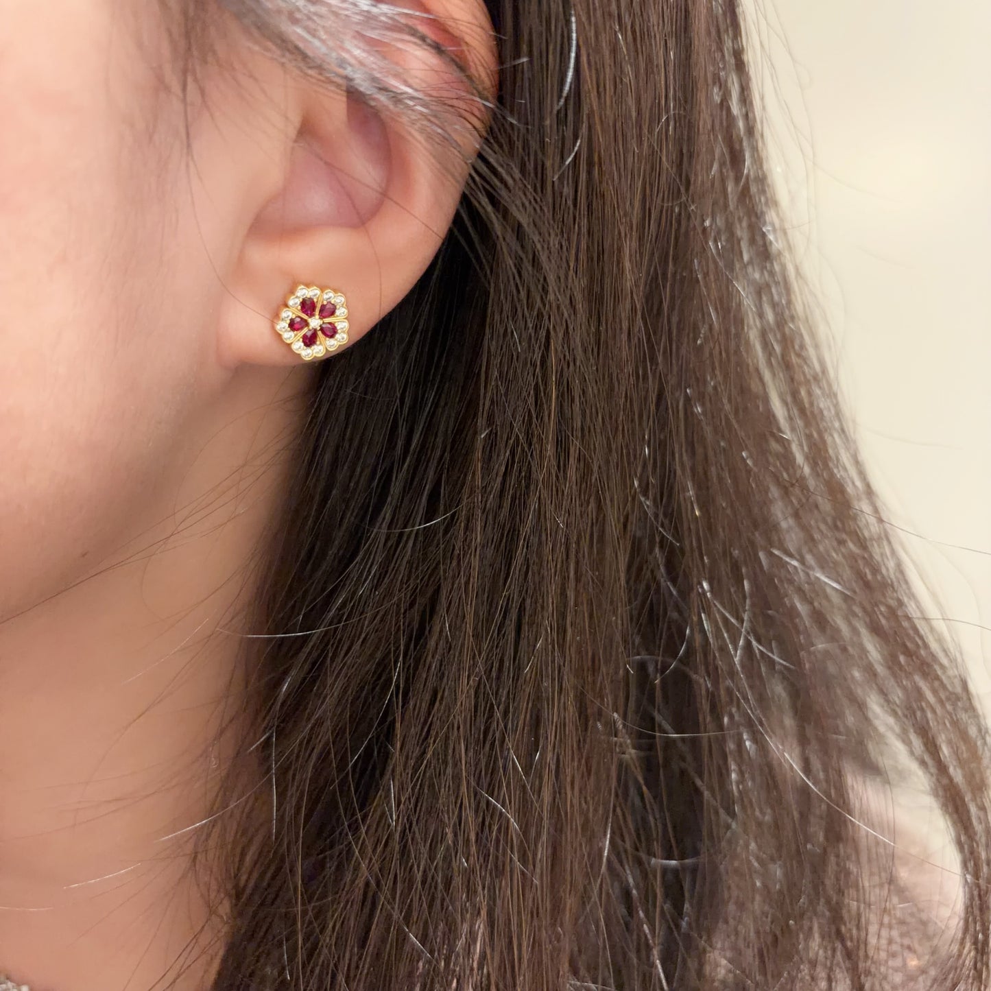 Royal Ruby Fleur Earrings - Lunelle Atelier