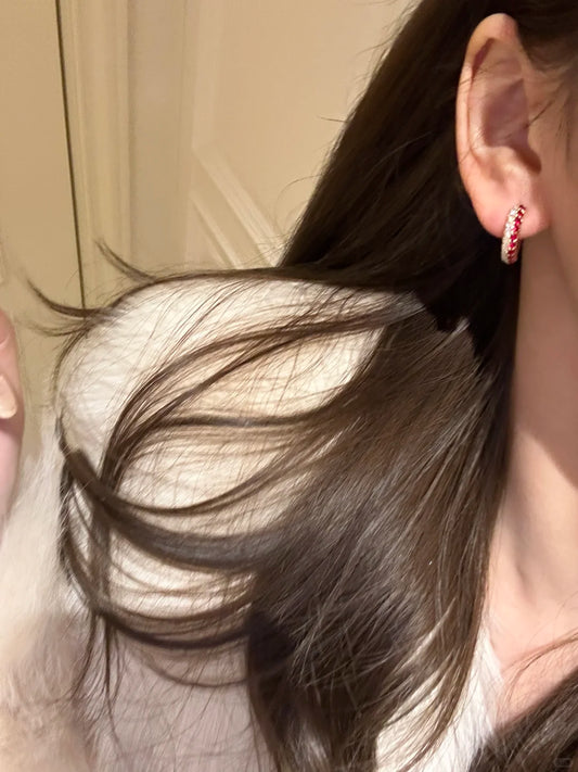 Strawberry Sundae Ear Huggies | 18K Gold Plated Sterling Silver - Lunelle Atelier