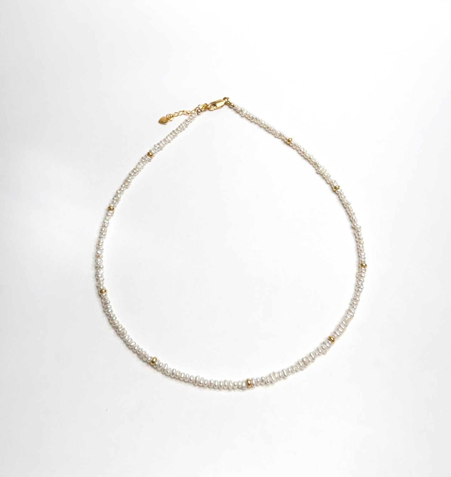 Mini Freshwater Pearl Beaded Necklace | 18k Gold Plated