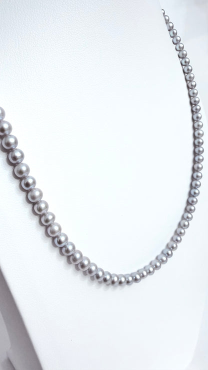 Akoya Gray Freshwater Pearl Necklace | Sterling Silver