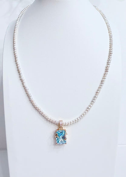 Lunelle by Heart and Hand mini freshwater pearl necklace with small, lustrous pearls on a delicate chain.