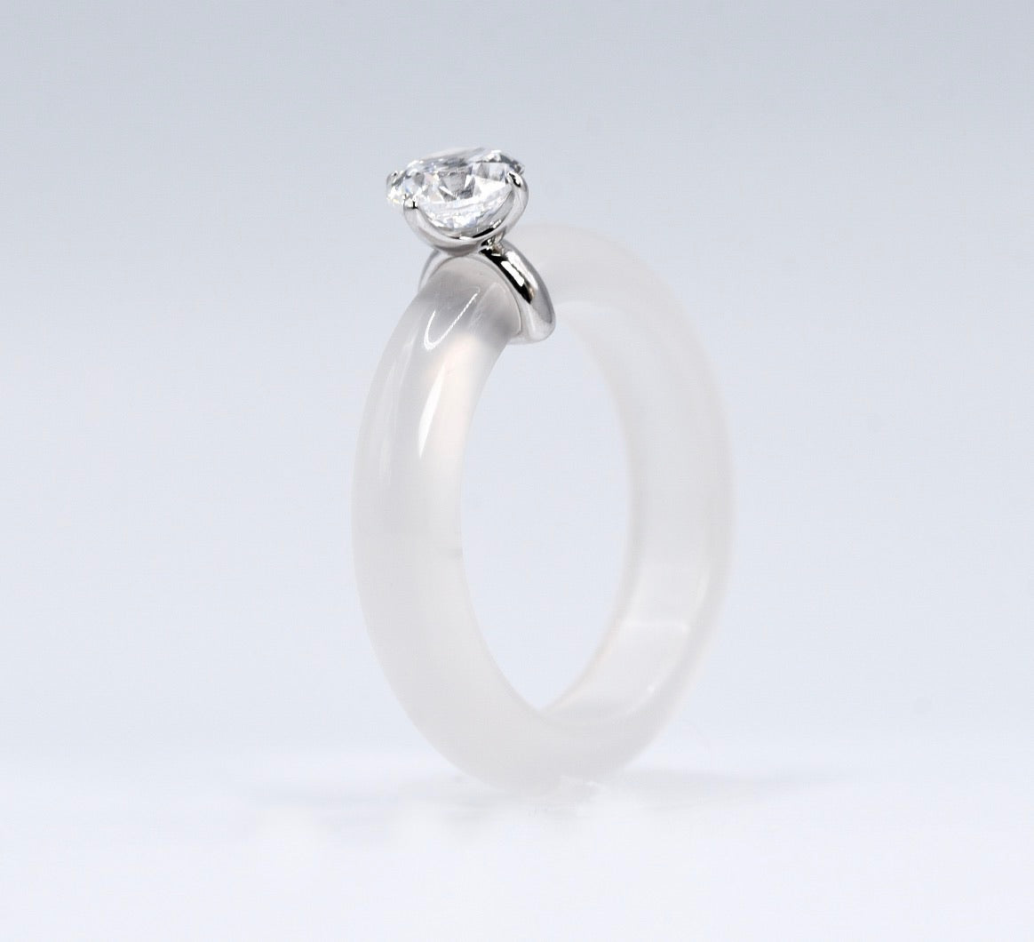 Chalcedony Aura Ring - Lunelle Atelier