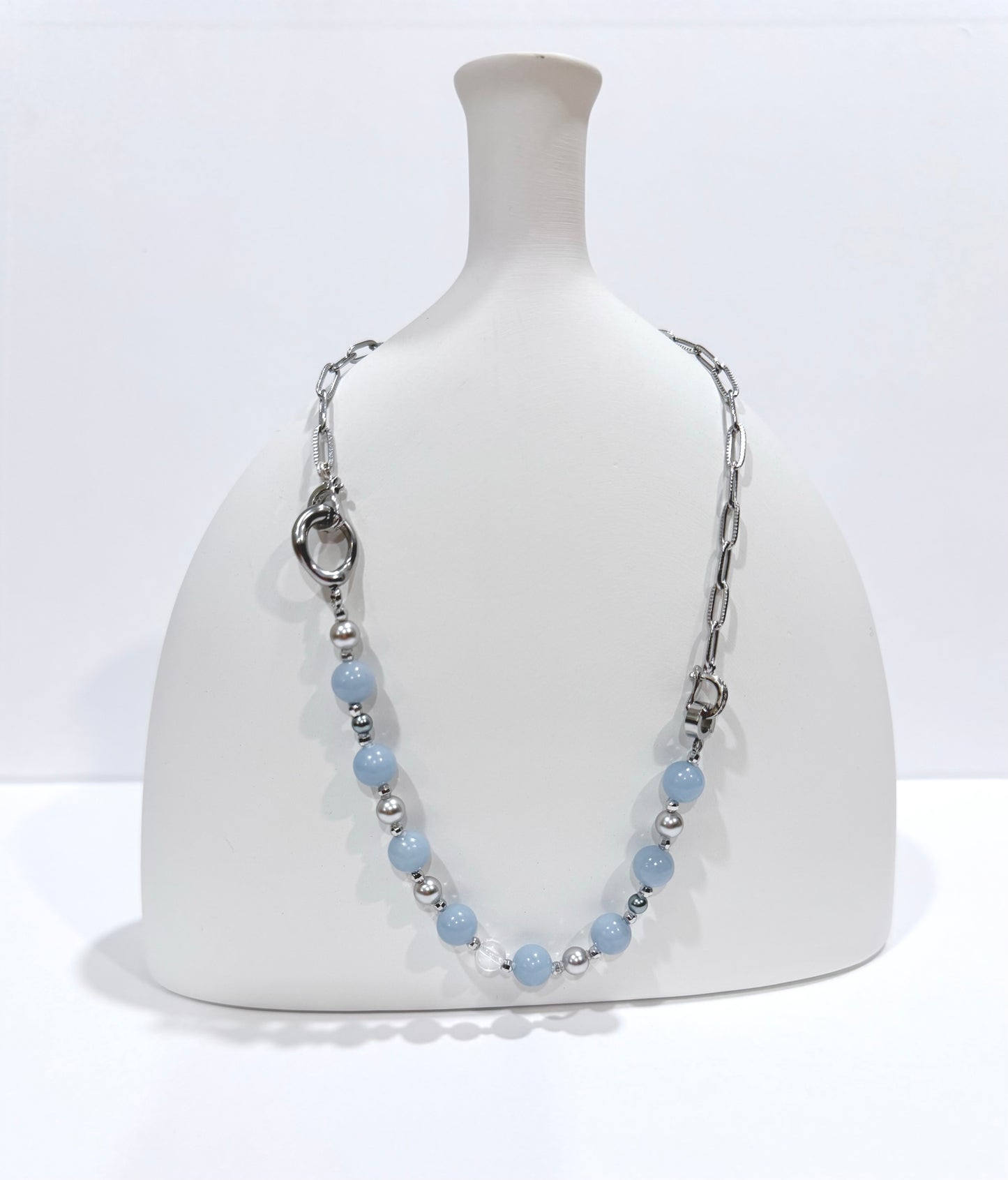 Cloud Angel Necklace | Angelite x Swarovski Pearls - Lunelle Atelier